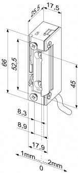 effeff 118WE-------A71  electric strike + 09635-01 или 02135-01 flat striking plate