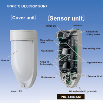 PIR-T40NAM - Инфракрасным датчик с тройным зеркалом