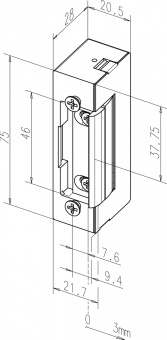 effeff 3705-------E91 electric strike SPE73 12 vDC + 09635-01 или  02135-01 flat striking plate